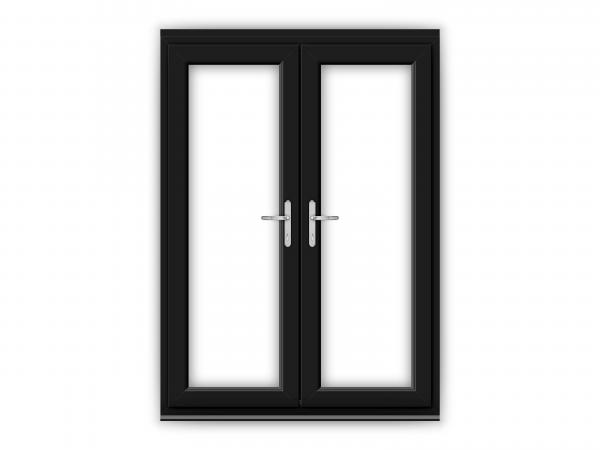 black interior french doors